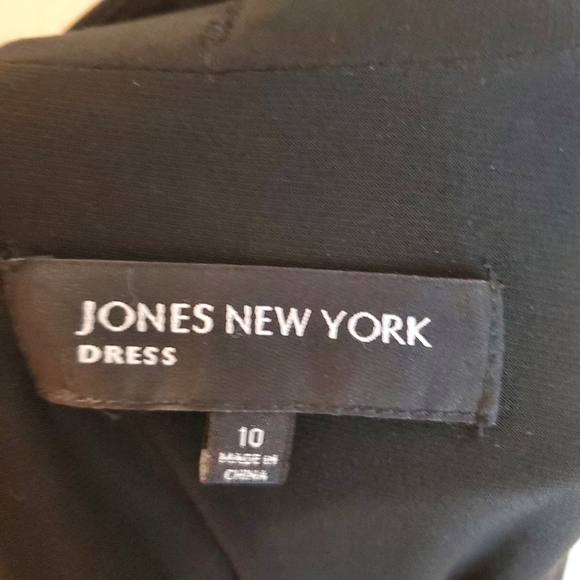 Jones New York Black Ruched Draped Jersey Dress - Picture 5 of 6